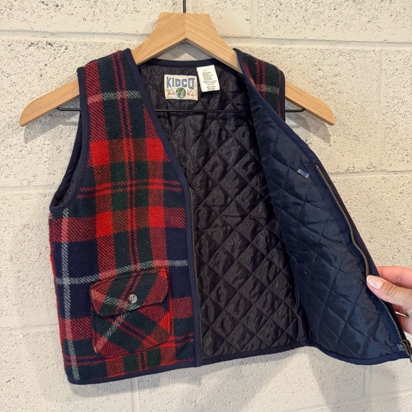 vintage kids plaid vest | size 7 - Picture 4 of 6
